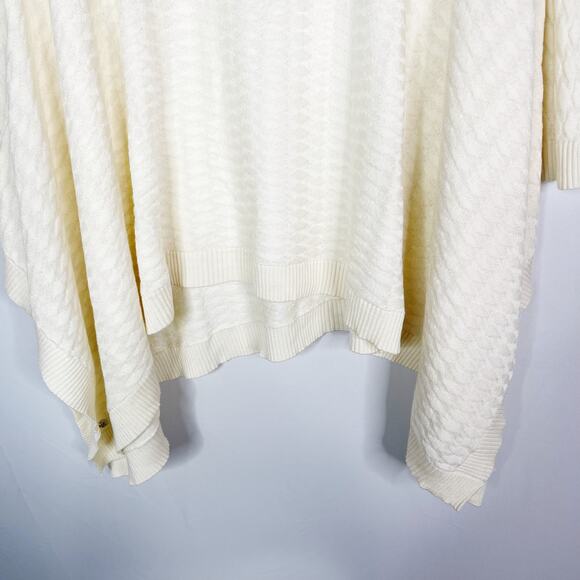 Lululemon Divinity Poncho Sweater Light Ivory Cream Textured Cape Cozy Layered - Picture 7 of 8